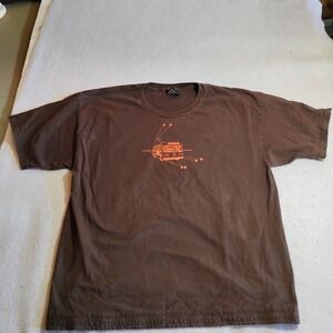 Upper Playground Men Brown SF Muni Bus Graphic T-Shirt Large Short Sleeve Cotton